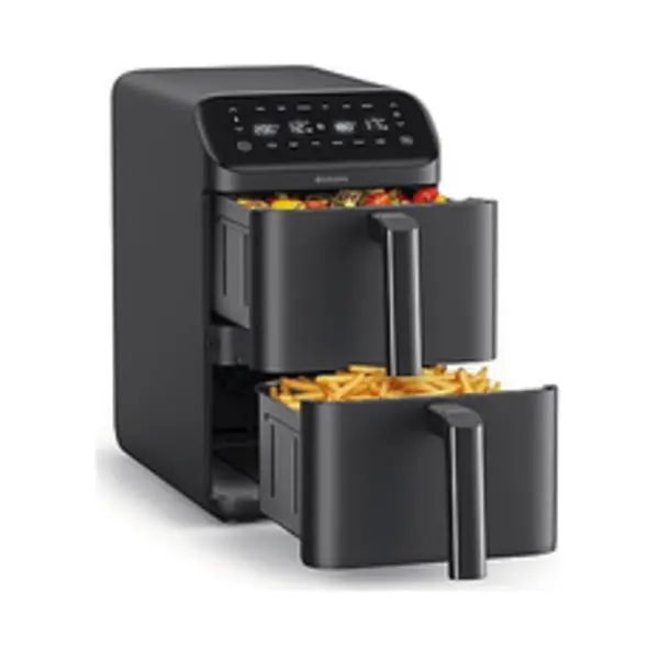 Brabantia BBEK1240 Double Dubbel 10 l Vrijstaand 2700 W Heteluchtfriteuse Zwart thumbnail