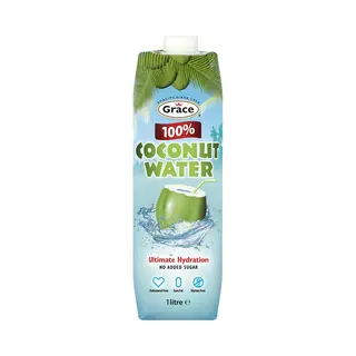 Grace 100% Kokoswater - Verfrissend Water Met Kokossmaak - 8 X 1L