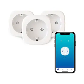 Calex Slimme Stekker - Set Van 3 Stuks - Energiemeter - Smart Plug Met App Bediening - Werkt Met Alexa En Google Home