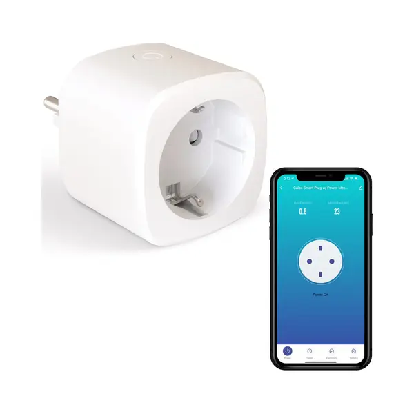 Calex Slimme Stekker - Energiemeter - Smart Plug (Franse/ Be Aansluiting- Penaarde ) - Met App Bediening - Werkt Met Alexa En Google Home thumbnail