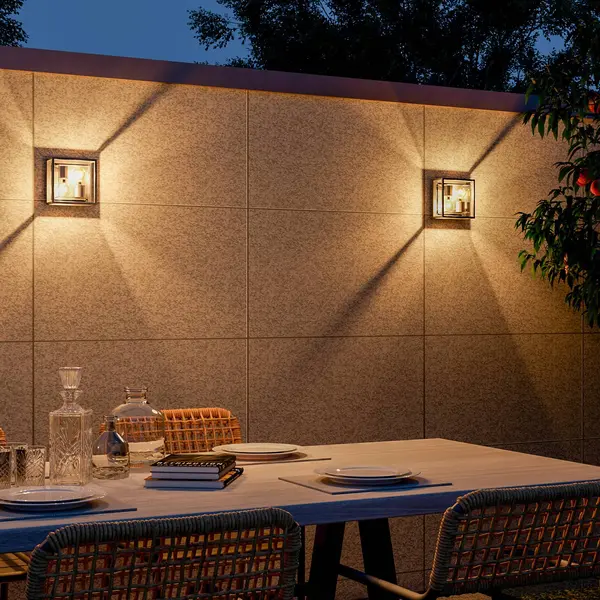 Calex Outdoor Wall Light, 2-bulb, Top/bottom, Aluminium, Black thumbnail