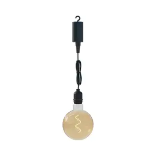 Calex Hanglamp Voor Buiten - Pendel Buitenverlichting Op Batterij - Goud - Filament Lichtbron - Zwart