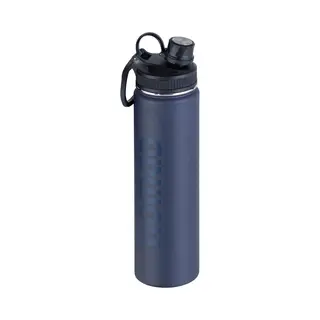 Nomad® Drinkfles 750 Ml | Rvs Waterfles | Donkerblauw | Dubbele Draaidop En Draagring | Geïsoleerde Metalen Thermosfles