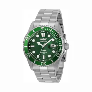 Invicta Pro Diver 30020 Heren Horloge - Waterdicht - Analoog - Quartz Uurwerk - Roestvrij Staal Met Groene Wijzerplaat - 43mm