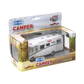 MaatShopXL Kids Globe Traffic Pull-Back Carthago Camper - Met Licht En Deuren Die Open Kunnen