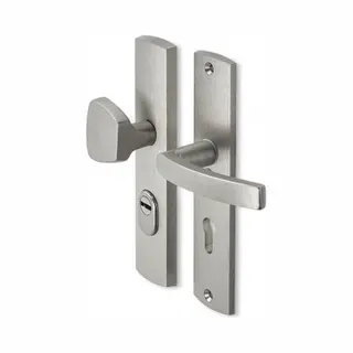 Axa Veiligheidsbeslag (Curve Plus) Inox Geslepen, Knop-Kruk (model S/Blok) PC72 Met Kerntrekbeveiliging Skg***
