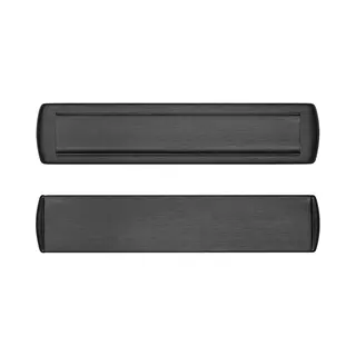 Axa Brievenbus Briefplaat Met Tochtklep (model Curve Plus) Zwart Geslepen, Geluidsdempend En Tocht- En Waterdicht (340 X 74 Mm)