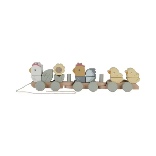 Little Dutch 7135 Fsc Wooden Railway Train With Plug-In Shapes Chicken - Little Farm thumbnail