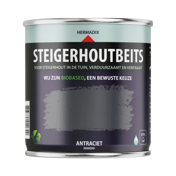 Hermadix Steigerhoutbeits - 0, 75 Liter - Antraciet thumbnail
