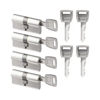 Nemef Veiligheidscilinder 111/9 - Gelijksluitend - Met Boorbelemmering - Anti Slagpick - Skg** - Lengte 60mm - Met 8 Sleutels - 4 Cilinders In