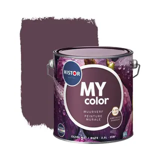 Histor My Color Muurverf Amethyst Shadow - Extra Mat – Reinigbaar En Geurarm – Extra Dekkend En Vochtregulerend – Voor Binnen – 2.5L - Paars