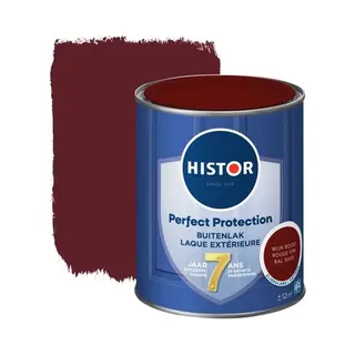 Histor Perfect Protection Buitenlak - Houtlak - Houtverf Voor Buiten - Zijdeglans Verf Voor Hout - Buitenverf - Wijn Rood Ral 3005 - 0.75 L