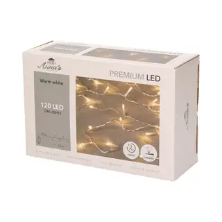 Anna's Collection Kerstverlichting - 120 Led Lampjes - Warm Wit - 1200 Cm - Dimmer - Timer - Lichtsnoer