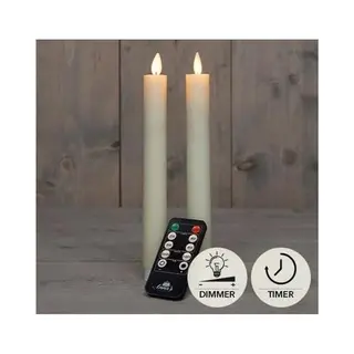 Anna's Collection Led Dinerkaarsen - Ivoor - 2 Stuks - Met Afstandsbediening - 23 Cm