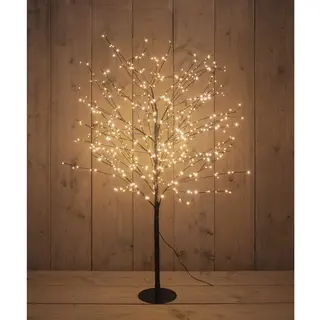 Anna's Collection Lichtboom - Zwart - 120 Cm - Metaal - 600 Leds - Warm Wit - Kerstboom