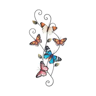 Anna's Collection Tuindecoratie Vlinders - 3D - Gekleurd - 67, 5 Cm - Muur/schutting Decoratie - Tuinvlinders - Muurvlinders