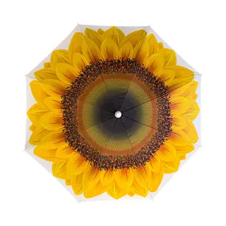 Gebro Strand Parasol Sunflower - D180 Cm - Multicolor - Bloem - Inklapbaar - Zomer - Zonnebloem