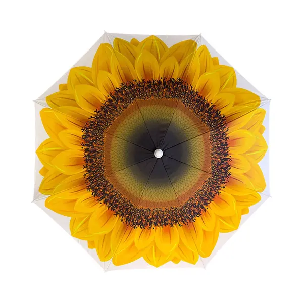 Gebro Strand Parasol Sunflower - D180 Cm - Multicolor - Bloem - Inklapbaar - Zomer - Zonnebloem thumbnail