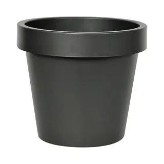 Mega Collections Plantenpot/bloempot - Kunststof - Zwart - Buiten - D20 X H18 Cm