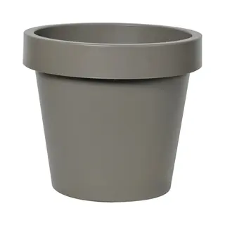 Mega Collections Plantenpot/bloempot - Kunststof - Taupe/bruin - Buiten - D25 X H22 Cm