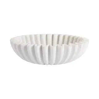 Present Time Schaal Wave - Wit - Ø20cm - Polyresin - Scandinavisch - Woonkamer - Moederdag - Moederdag Cadeautje - Moederdag Cadeau Voor Mama