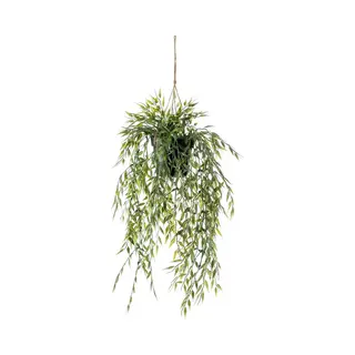 Emerald - Kunst Hangplant In Pot Bamboe 50cm - Kunstplant Voor Binnen