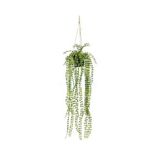 Emerald - Kunst Hangplant In Pot Ficus Pumila 60cm - Kunstplant Voor Binnen