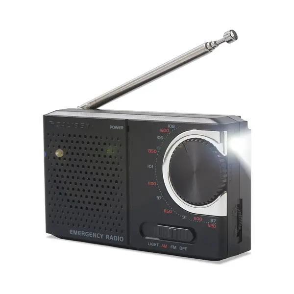 Caliber Fm/Am Radio Batteriebetrieben Mit Taschenlampe - Notfall Kit - Tragbares Radio - Kopfhöreranschluss – Für Haushalt Outdoor Camping Wandern thumbnail