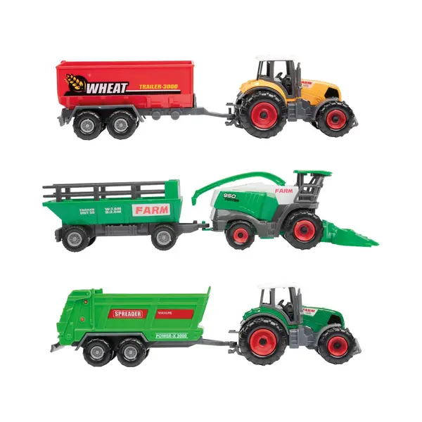 Toi-Toys Spielzeug-Auto Landwirtschafts Set Traktoren Plus Anhänger Zufällige Auswahl 6 Teilig thumbnail