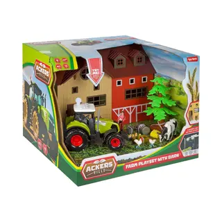 Toi-Toys Ackersville Bauernhof Mit Traktor, Licht Und Sound-Spielset, 12-tlg.