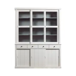 Woood Lagos Vitrinekast - Grenen - Wit - 214x166x48