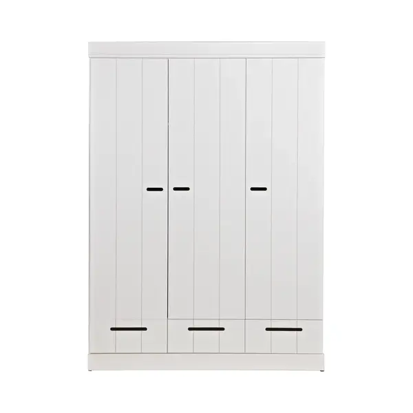 Woood Connect Kledingkast H 195 X B 140 X D 53 Cm - Lades, Planken En Roede - Wit thumbnail