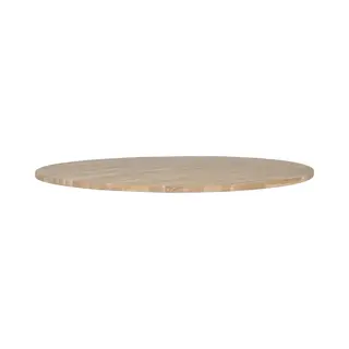Woood Tablo Tafelblad Rond - Eikenhout - Onbehandeld - 2, 4x120x120 Cm