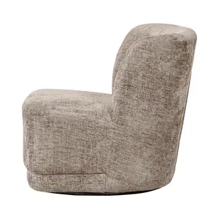 Woood Atty Draaifauteuil - Velvet Stof - Zand/Taupe - 75x74x65 Cm