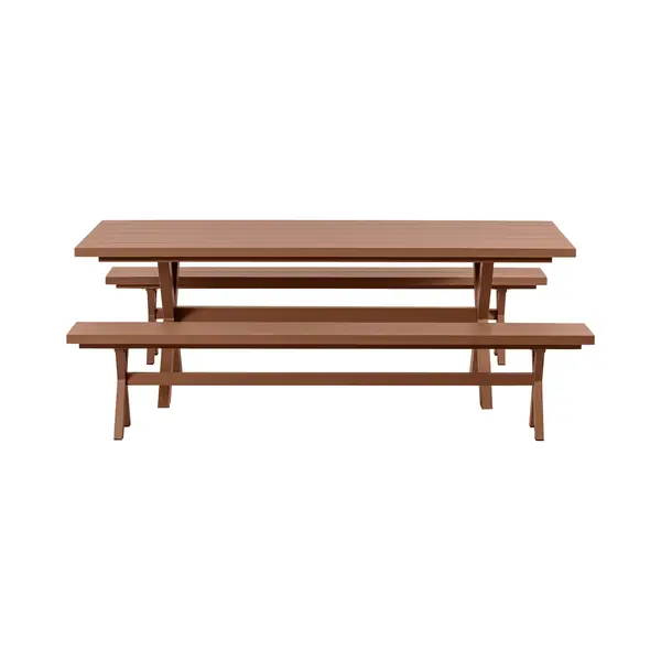 Exotan Woood Delta Picknicktafel - Aluminium - Terra thumbnail