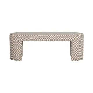 Woood Jacob Bankje - Polyester - Geruit - Zand - 46x130x46
