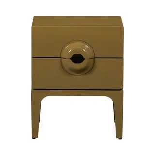 Woood Nachtkastje 2 Lades Merge - Hout - Honing Geel - 57x44x45 Cm