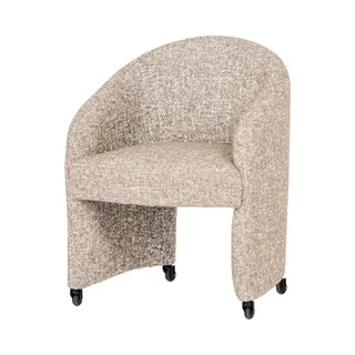 Woood Cordo Eetkamerstoel Met Wielen - Melange - Naturel/Beige - 83x64x64 Cm