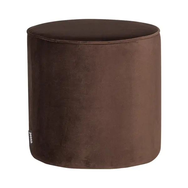 Woood Sara Poef Hoog 46xØ46 Cm - Velvet - Donkerbruin thumbnail
