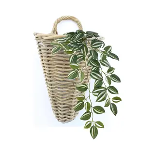 Van Der Leeden Wandhanger Mand - Bruin - 25 X 22 X 32 Cm - Rotan Gevlochten - Voor Bloemen/planten - Bloempot/plantenpot