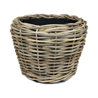 Van Der Leeden Planten/bloemen Mand - Rotan - Gevlochten Riet - D57 X H43 Cm - Drypot - Plantenpot - Plantenmand - Nestbaar
