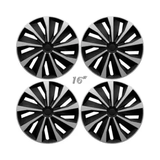 Autostyle Wieldoppen 16 Inch Grip Zilver/zwart