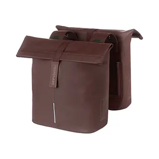 Basil City Doppeltasche – Für Gepäckträger Hinten – Einfache Befestigung – 28–32 Liter – Braun