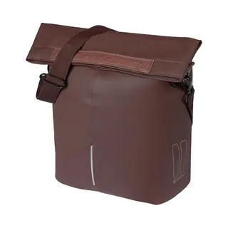 Basil City - Fietsshopper - Mik Hooks - Enkele Fietstas - 14-16 Liter - Waterafstotend - Reflectiedetails - Roasted Bruin