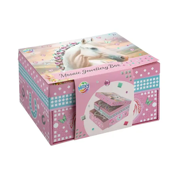 Moxy Paarden Juwelendoos Mozaiek Versieren - Knutselset Sieradendoosje - Creatief Speelgoed Meisjes Vanaf 3 Jaar - Cadeautip thumbnail