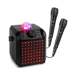 Karaoke Set Met 2 Microfoons - Fenton KAR55B - Met Discobol En Bluetooth - Voor Kinderen - Zwart