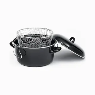 Frituurpan Op Gas - Emaille - Zwart - 24cm