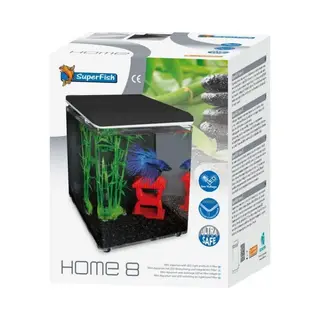 Superfish Home Aquarium - 20.5x20.5x25.7 Cm - 8L - Zwart