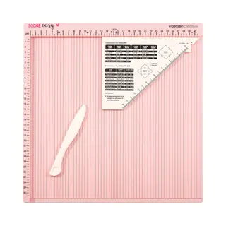 Vaessen Creative Rilbord - Score Easy - 30, 5 X 30, 5 Cm - Met Vouwbeen En Liniaal - In Cm - Roze