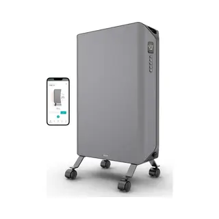Duux Edge Oil - Smart Olieradiator Met Thermostaat - 2000W Oliegevulde Radiator Met Boost Modus - Grijs
